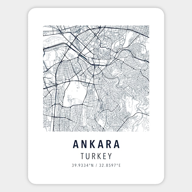 ankara simple map Magnet by boy cartograph